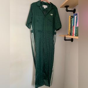 Adidas Yara Shahidi Seersucker Satin Green Jumpsuit unisex Rare size M